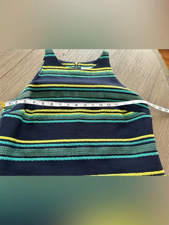 Vineyard Vines Navy Dress with Teal and Yellow Stripes - Picture 4 of 8